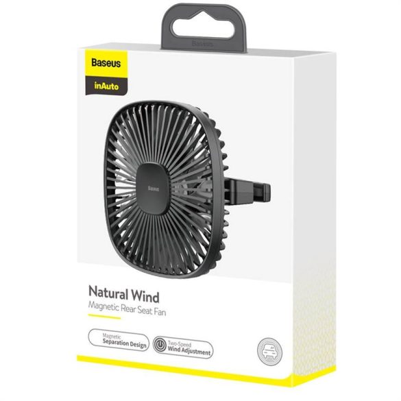 Baseus Natural Wind mágneses autós ventilátor fejtámlához (fekete)