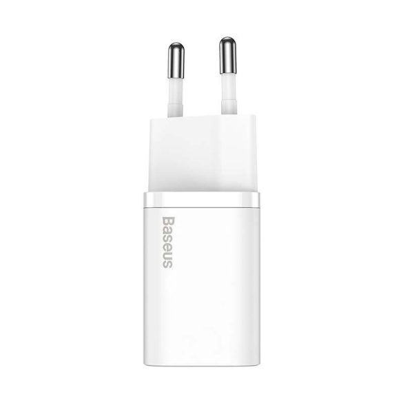 Baseus Super Si gyorstöltő 1C 20W adapter 1 m-es USB-C-Lightning kábellel (fehér)