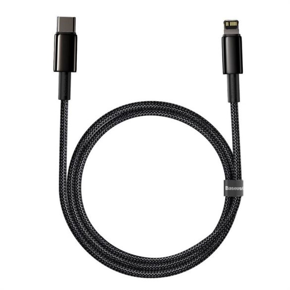 USB-C kábel a Lightning Baseus Tungsten Gold-hoz, 20 W, 5 A, PD, 1 m (fekete)