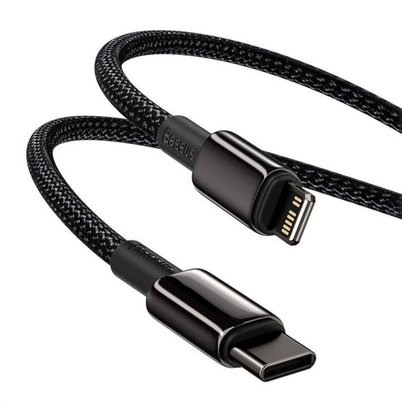 USB-C kábel a Lightning Baseus Tungsten Gold-hoz, 20 W, 5 A, PD, 1 m (fekete)