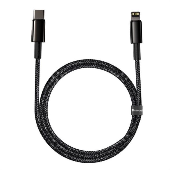 USB-C kábel a Lightning Baseus Tungsten Gold-hoz, 20 W, 5 A, PD, 2 m (fekete)