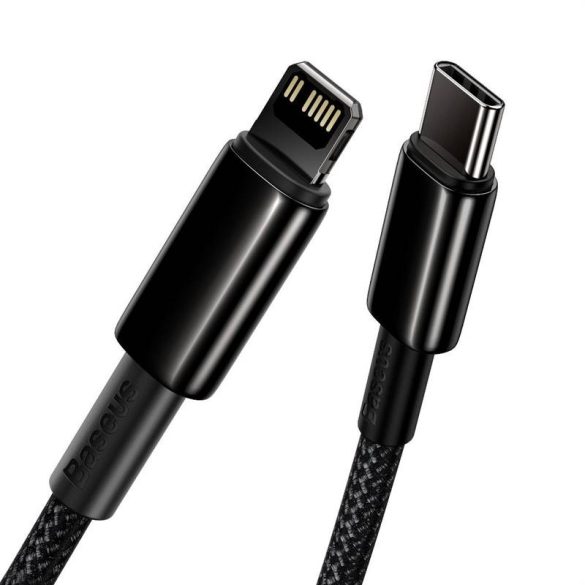 USB-C kábel a Lightning Baseus Tungsten Gold-hoz, 20 W, 5 A, PD, 2 m (fekete)