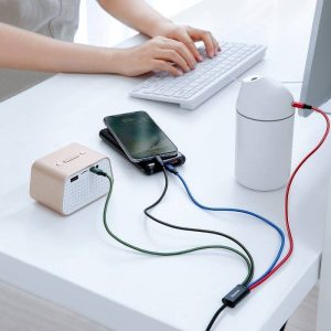 Baseus Fast 4 az 1-ben USB-kábel 2xUSB-C / Lightning / Micro 3,5A 1,2 m (fekete)