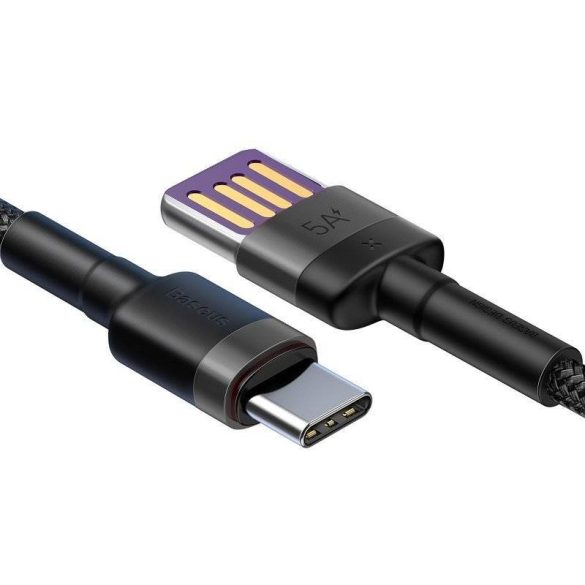 USB-USB-C kábel Baseus Cafule Huawei SuperCharge, QC 3.0, 5A 1m (fekete-szürke)