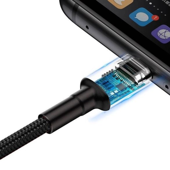 USB-USB-C kábel Baseus Cafule Huawei SuperCharge, QC 3.0, 5A 1m (fekete-szürke)
