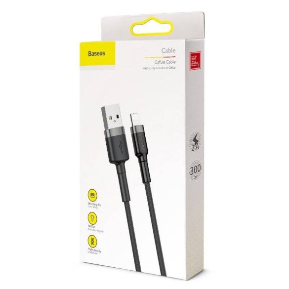 Baseus Cafule 2A 3m Lightning USB-kábel (szürke-fekete)