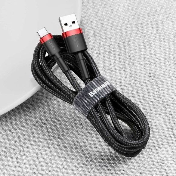 USB-USB-C kábel Baseus Cafule 2A 3m (piros-fekete)