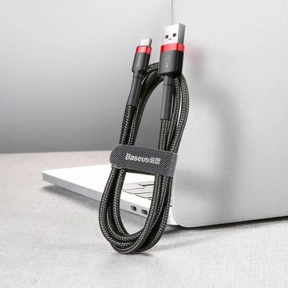 USB-USB-C kábel Baseus Cafule 2A 3m (piros-fekete)