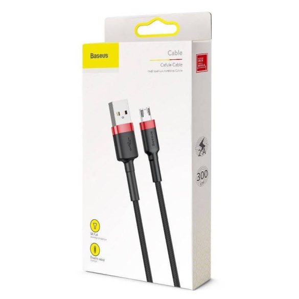 Baseus Cafule 2A 3 m USB-Micro USB kábel (fekete és piros)