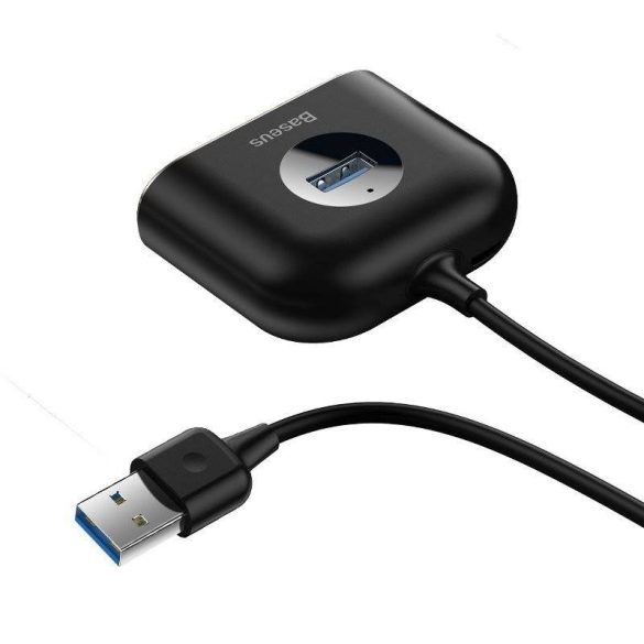 Baseus Square Round 4 az 1-ben USB 3.0 HUB - 1x USB 3.0 + 3x USB 2.0, 1 m (fekete)