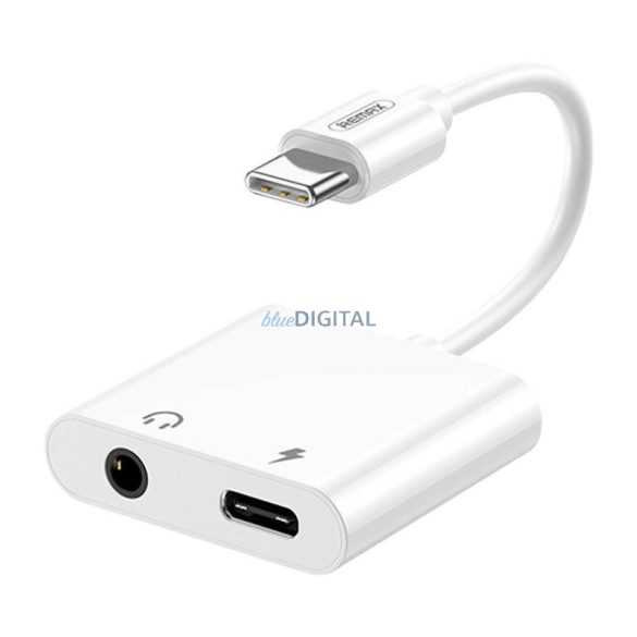 Adapter Remax USB-C USB-C-re, AUX 3,5 mm, RL-LA11 (fehér)