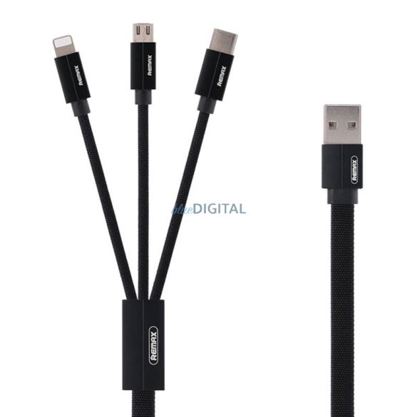 Kábel USB 3 az 1-ben Remax Kerolla, 1m (fekete)