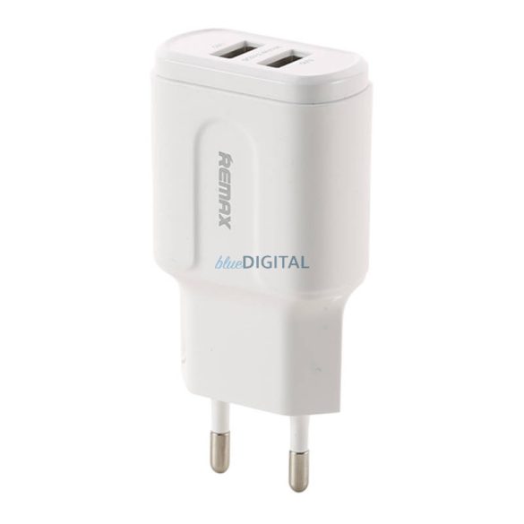 Fali töltő Remax, RP-U22, 2x USB, 2,4A (fehér) + Lightning kábel