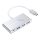 Lention 4 az 1-ben USB hub USB-C - USB 3.0 + 2x USB 2.0 + USB-C (ezüst)