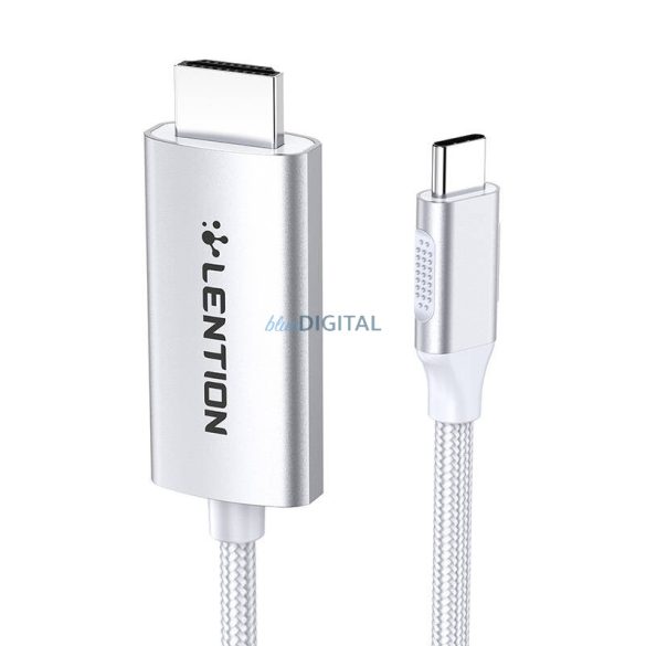 Lention USB-C 4K60Hz HDMI kábel, 3m (ezüst)