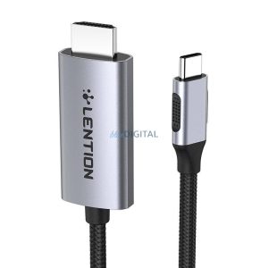 Lention USB-C és 4K60Hz HDMI kábel, 3m (szürke)