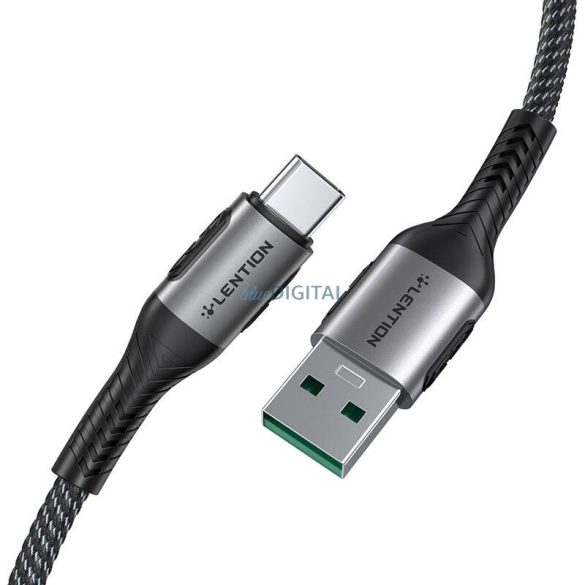 Lention CB-ACE-6A1M USB-A - Type-C kábel 6A, 10Gbps, 0.5m - fekete