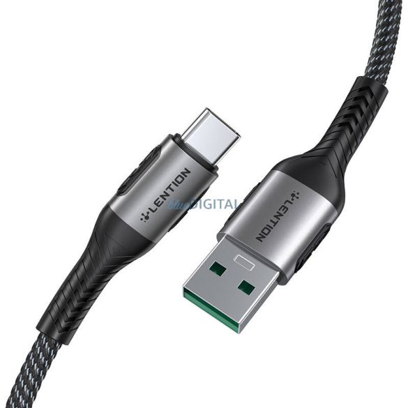 Lention USB-A USB-C kábel 6A, 1m (fekete)