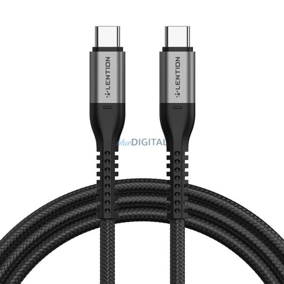 Lention USB-C-USB-C kábel 60W, 2m (fekete)