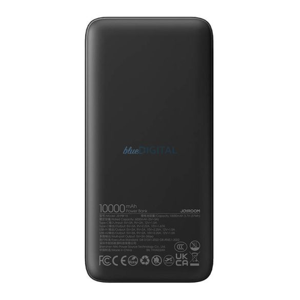 Joyroom JR-PBF1 powerbank 1xUSB-A és 1xUSB-C csatlakozással 10000mAh 22.5W - fekete