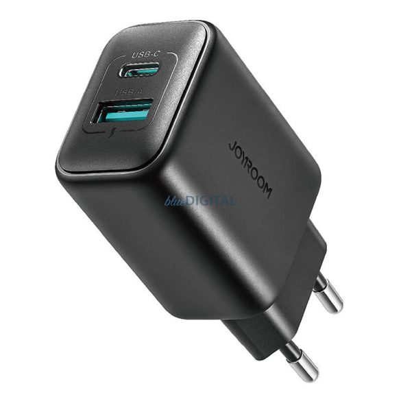 Joyroom JR-TCF13 hálózati töltő 1xUSB-A és 1xUSB-C csatlakozással 25W PD - fekete