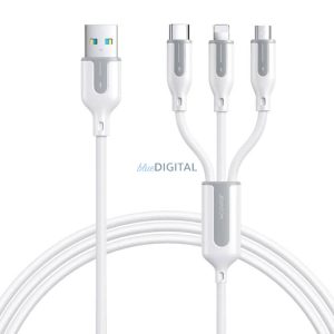 Joyroom S-1T3018A15 USB-A - Type-C/Lightning/microUSB kábel 3.5A 1.2m - fehér