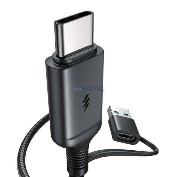 Joyroom JR-WQM03 mágneses töltő USB + USB-C 1.2m - fekete