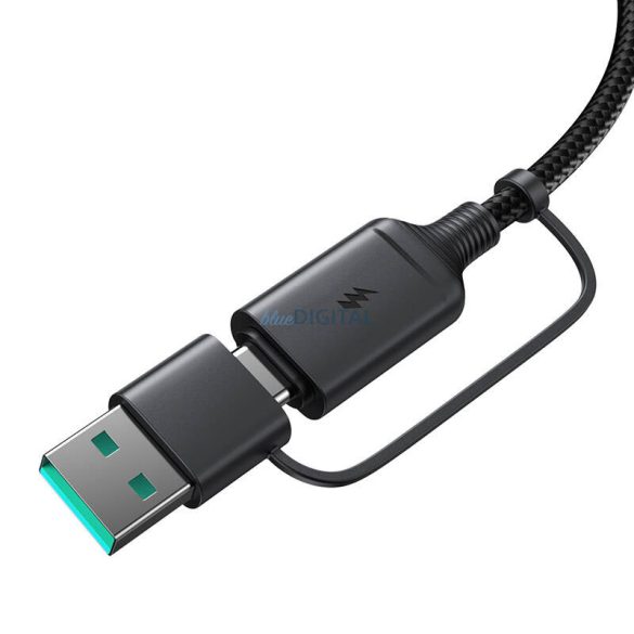 Joyroom JR-WQM03 mágneses töltő USB + USB-C 1.2m - fekete