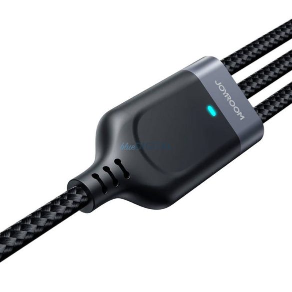 Joyroom S-1T3018A18 USB-A - Type-C/Lightning/microUSB kábel 3.5A 0.3m - fekete