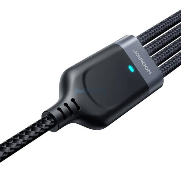 Joyroom S-1T4018A18 USB-A - Type-C/2xLightning/microUSB kábel 3.5A 1.2m - fekete