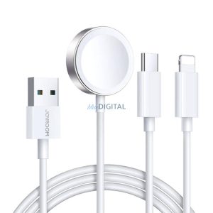 Joyroom S-IW008 USB-A - Type-C/Lightning/Apple Watch töltőkábel 1.2m - fehér