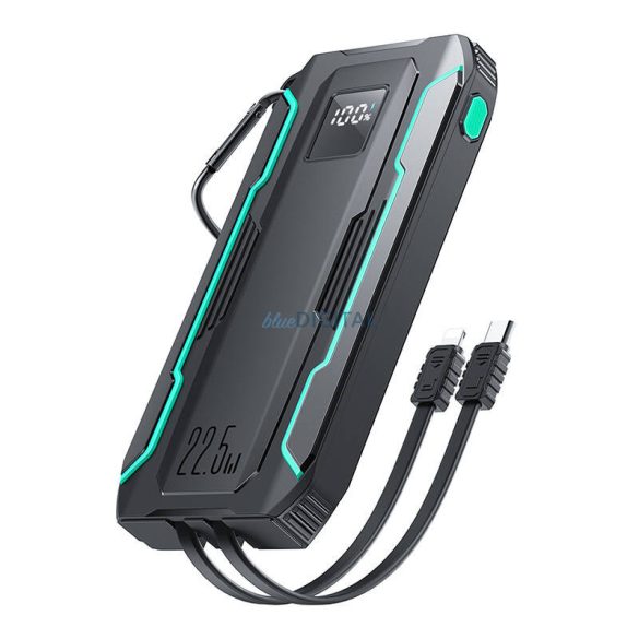 Joyroom JR-L017 powerbank 10000mAh 22.5W Lightning + USB-C kábel - fekete
