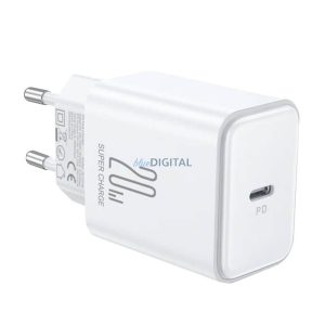 Joyroom JR-TCF06 Flash hálózati töltő 1xUSB-C csatlakozással PD 20W - fehér