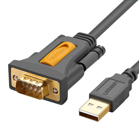 UGREEN CR104 USB-A - DB9 RS-232 kábel 1m - fekete