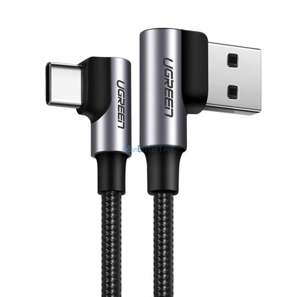 USB-USB-C kábel, ferde UGREEN US176, 3A, 0.5m (fekete)