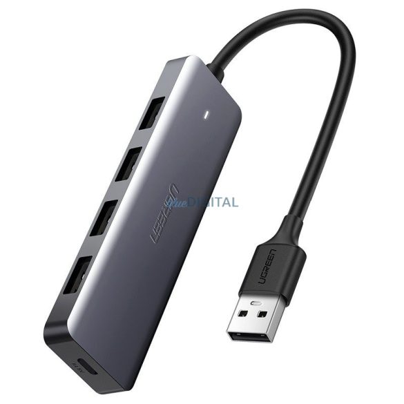 Adapter 4 az 1-ben UGREEN USB Hub 4x USB 3.0 + USB-C csatlakozóhoz (szürke)