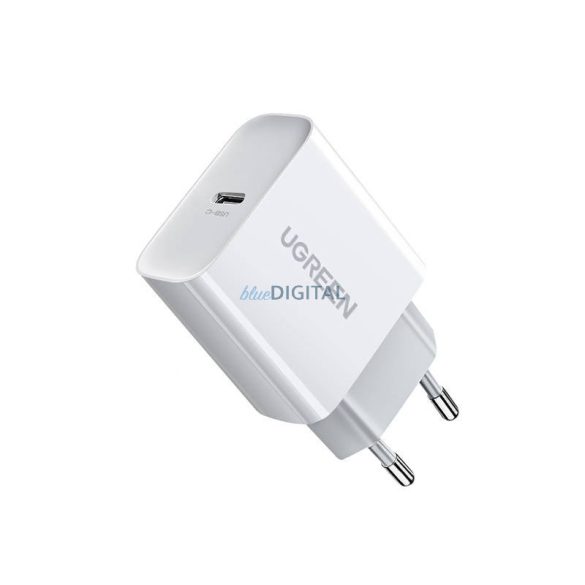 Ugreen CD137 hálózati töltő 1xUSB-C csatlakozással 20W PD - fehér