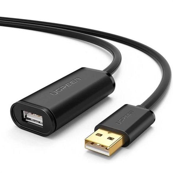 UGREEN US121 USB 2.0 hosszabbító kábel, aktív, 10 m (fekete)