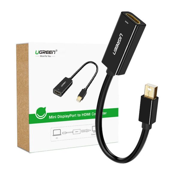 Ugreen MD112 mini DisplayPort (apa) - HDMI (anya) FHD 1080p adapter - fekete