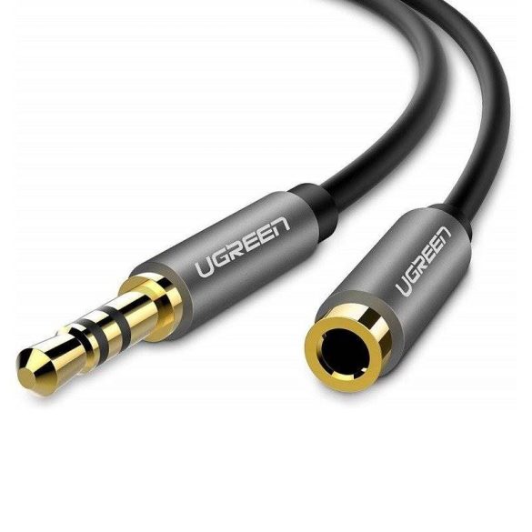 AUX UGREEN audio hosszabbító kábel 3,5 mm-es jack kábel, 1 m (szürke)