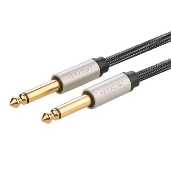 Ugreen AV128 AUX kábel 6.3mm jack-6.35mm jack, aranyozott, 5m, aranyozott - fekete