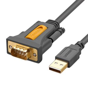 UGREEN CR104 USB-A - DB9 RS-232 kábel 2m - fekete