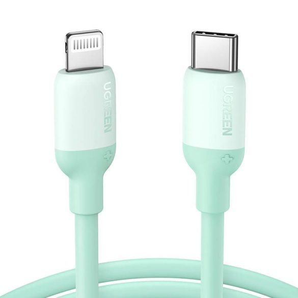 UGREEN USB-C Lightning töltőkábel, PD 3A, 1m (zöld)