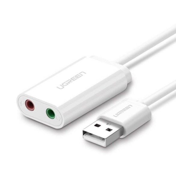 UGREEN 15 cm-es USB külső hangkártya (fehér)