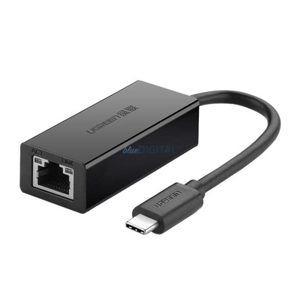 Külső Gigabit RJ45 USB-C csatlakozó USB-C csatlakozóra UGREEN 30287, 10/100 Mbps (fekete)