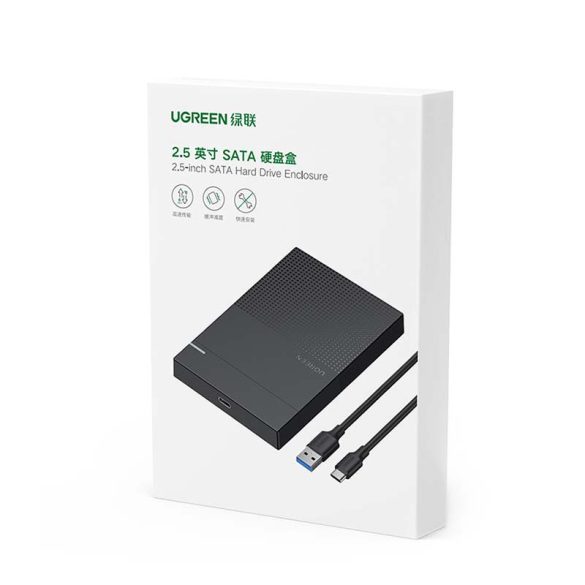 2,5" külső HDD/SSD ház UGREEN CM471, USB-A 3.2 Gen 1 5Gbps (fekete)