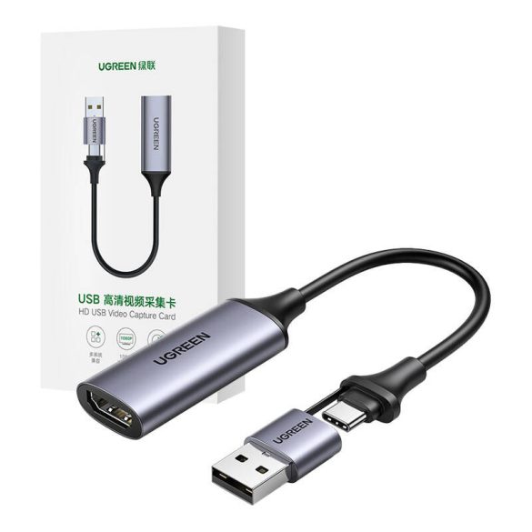 Ugreen CM489 USB-A/Type-C - HDMI adapter 4K 60Hz - fekete-szürke