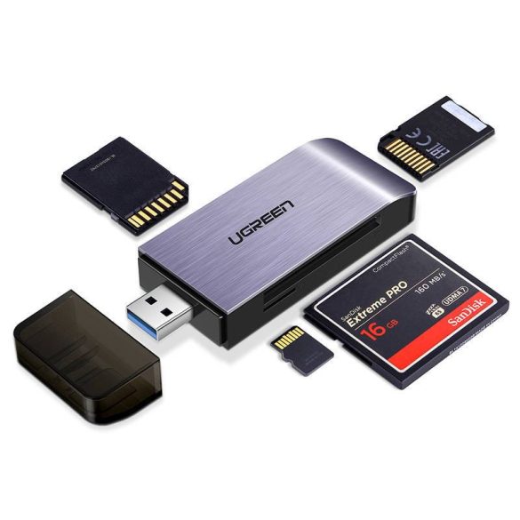 UGREEN 4 az 1-ben USB adapter  SD + microSD kártyaolvasó (ezüst)