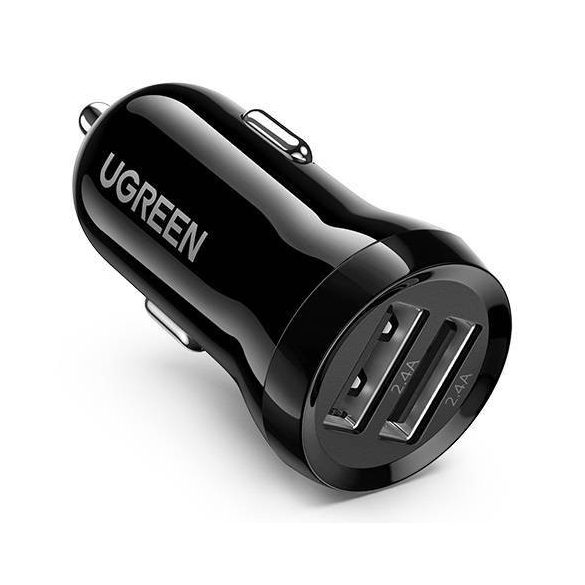 Autós töltő UGREEN ED018, 2x USB, 24W (fekete)