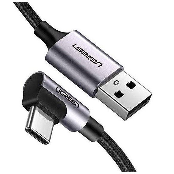 Szögletes végű kábel USB-C kábel UGREEN US284, 3A , 2m (fekete)